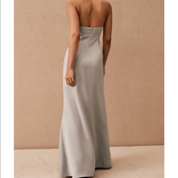 BHLDN Ruby Satin Charmeuse Dress in Slate Grey - Size 0 - Picture 3 of 5